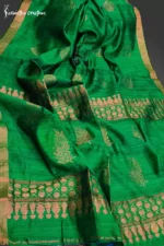 Matka Benarasi (Silk by Matka). Allover weaving work. Parrot Green