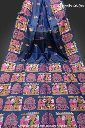 Hand-block printed Bishnupuri Katan