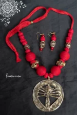 Dokra Durga necklace round (hand-made)