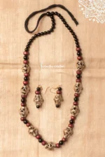 Hand-Made Dokra mala (Dhol Mala, Black-Maroon)