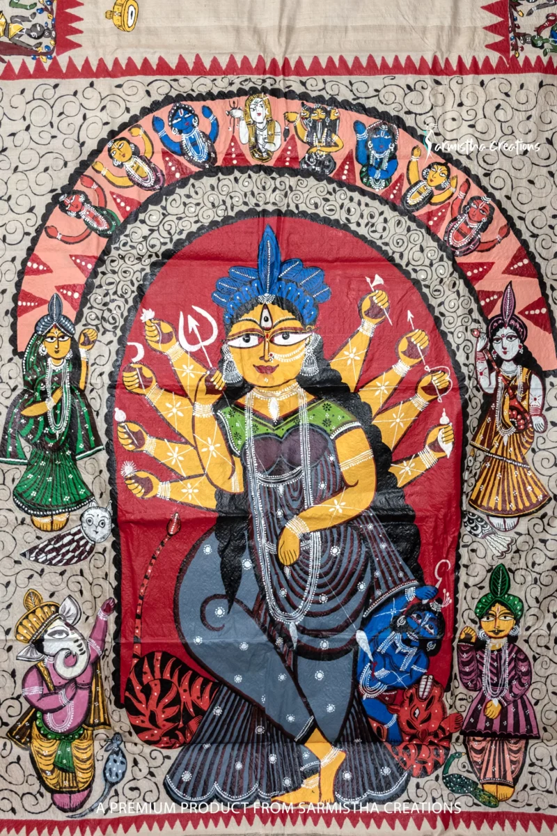 chitralekha patachitra painting on raghunathpur tussar