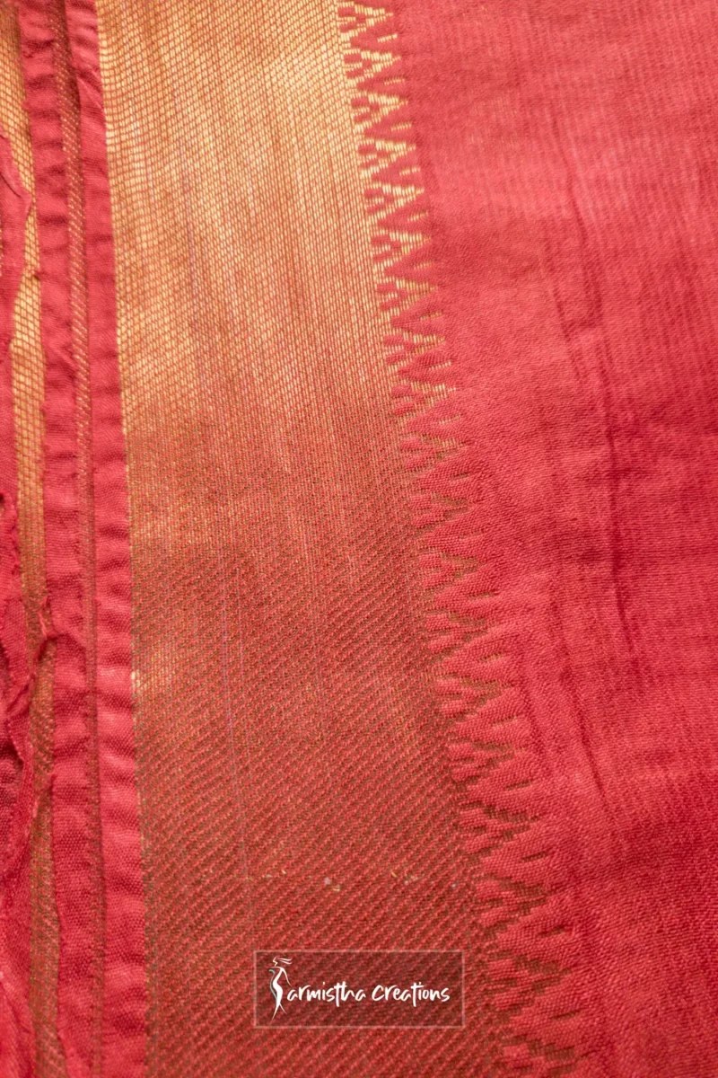 Raktakarabi fiery red mangalgiri silk saree