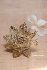 Traditional hand-made sunflower dokra ring (natural colour).