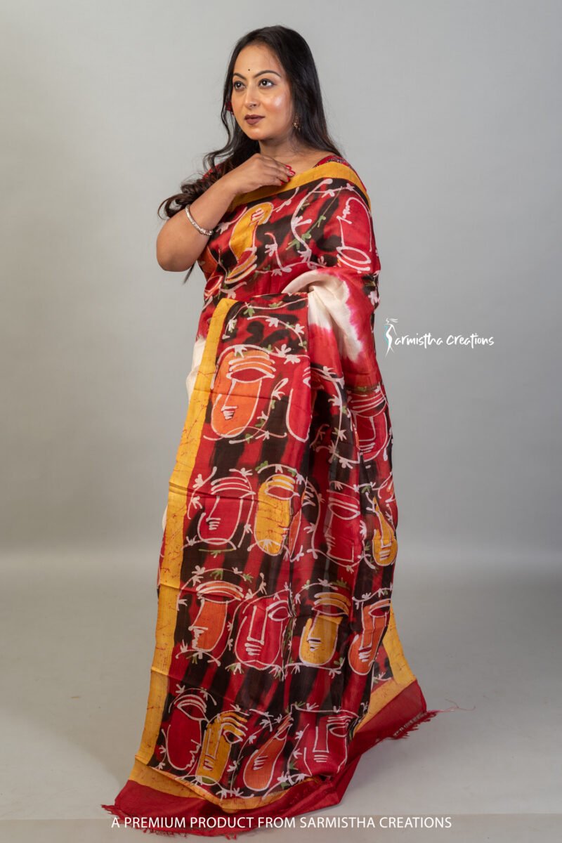 Bishnupuri Silk Saree With Wax Batik (bswb-004) - Image 2