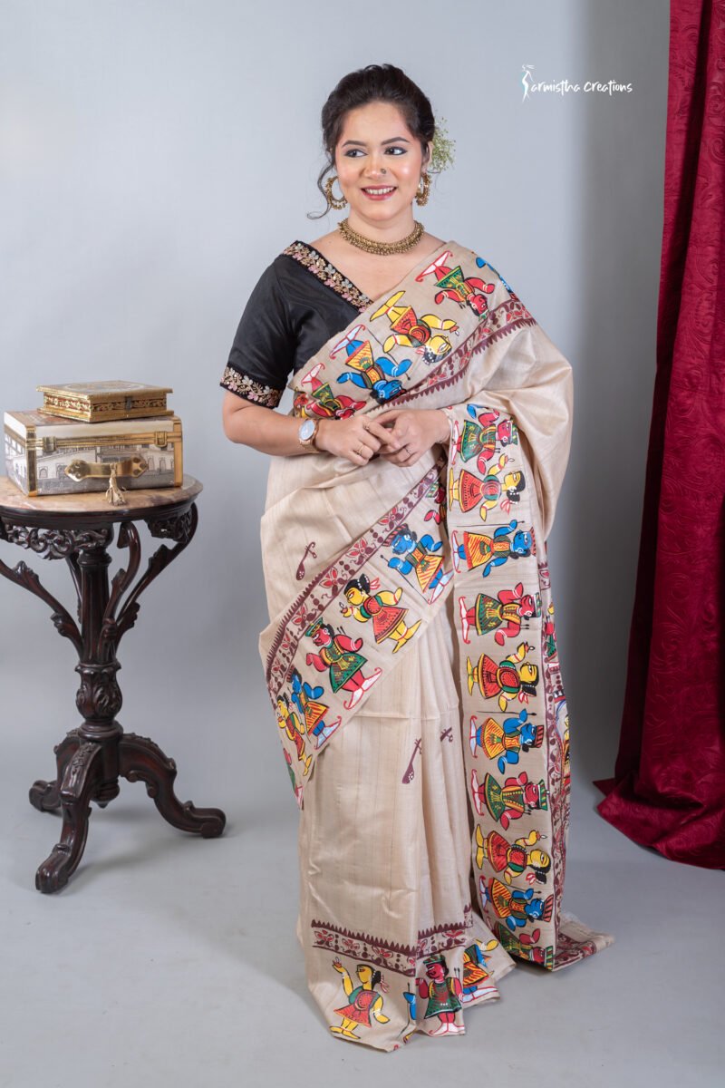 Rangini - stunning fusion of Bengal Patachitra and Madhubani artistry.