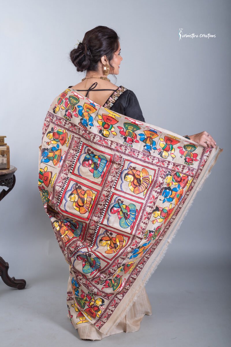 Rangini - stunning fusion of Bengal Patachitra and Madhubani artistry.