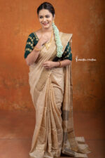 plain zari tussar natural undyed, raghunathpur tussar