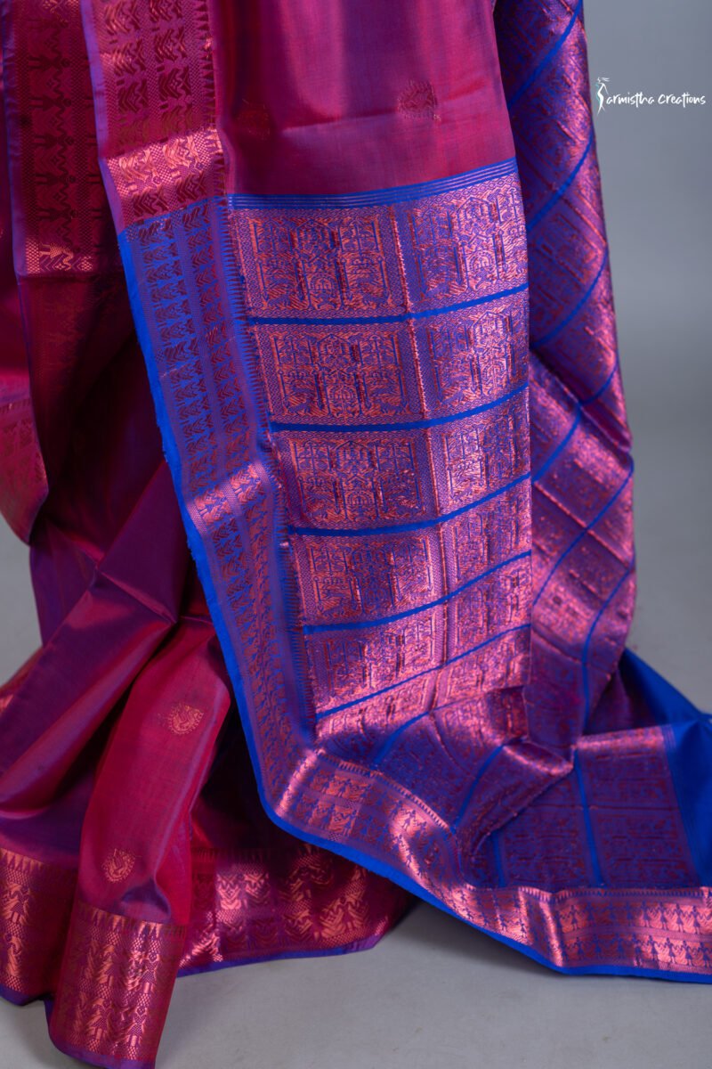 katan banarasi saree (dual-tone)