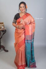 bishnupuri katan weaved contrast pallu and blouse piece