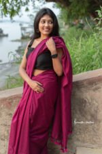 pure cotton saree magenta