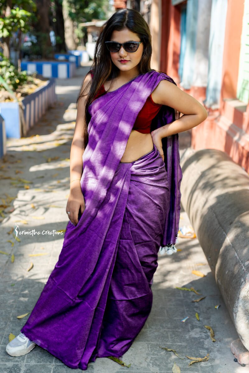 pure cotton saree jamun