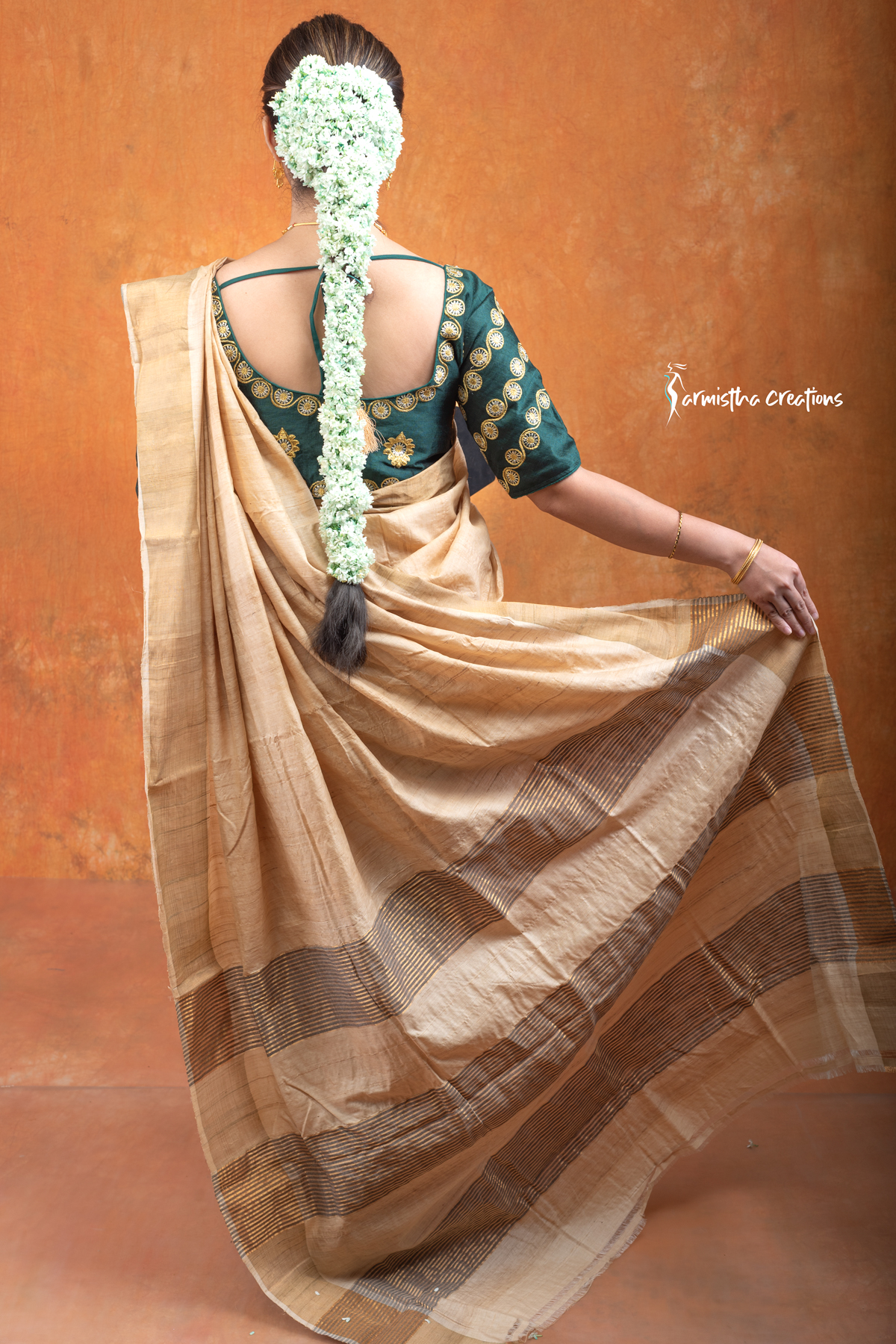 plain zari tussar natural undyed, raghunathpur tussar