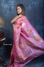 Gulabi Gatha Pure Tussar Saree with Shibori, Batik & Discharge Art