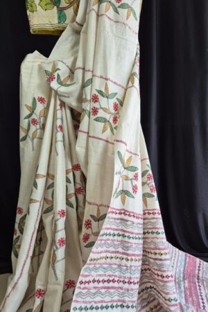 kantha stitch on khesh cotton