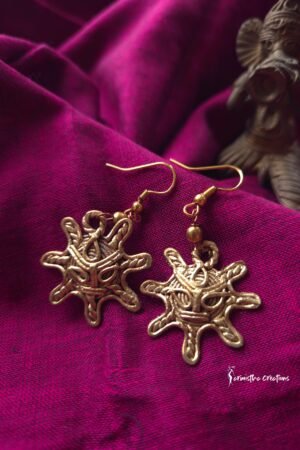 dokra earring sun motif